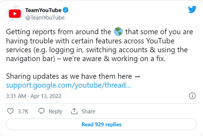 YouTube has a problem affecting global users - 3