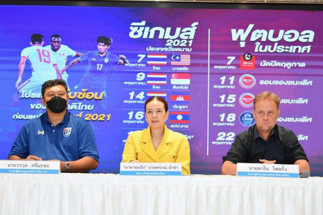 Cách đây hai ngày Madam Pang đã điều chuyển HLV Polking từ đội tuyển quốc gia sang kiêm nhiệm U-23 Thái Lan sang VN dự SEA Games. Ảnh: B.P