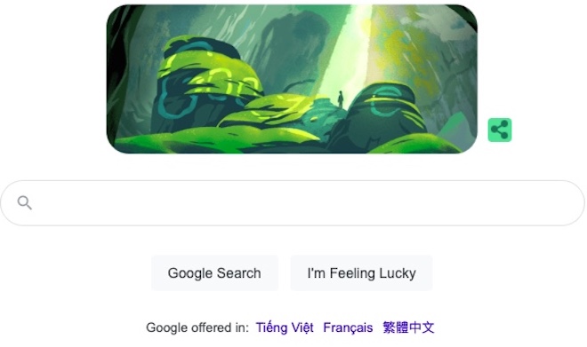 Hình ảnh trang chủ Google tiếng Việt và tại 16 quốc gia, vùng lãnh thổ khác trong&nbsp;ngày 14/4.