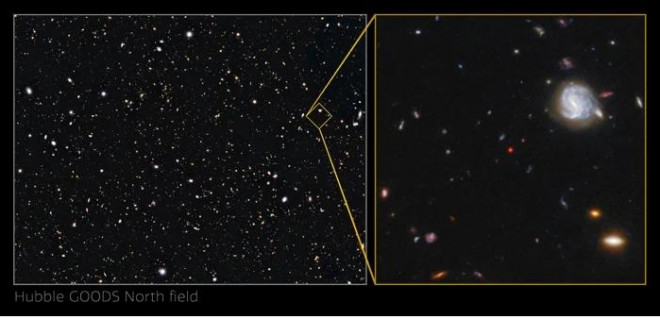 Hình ảnh thực về lỗ đen 13 tỉ năm trước - Ảnh: HUBBLE/NASA/ESA