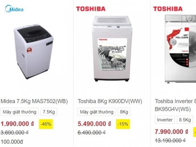 Thực hư việc máy giặt được giảm giá lên tới 50%, máy cửa đứng mới chỉ còn 1,9 triệu đồng