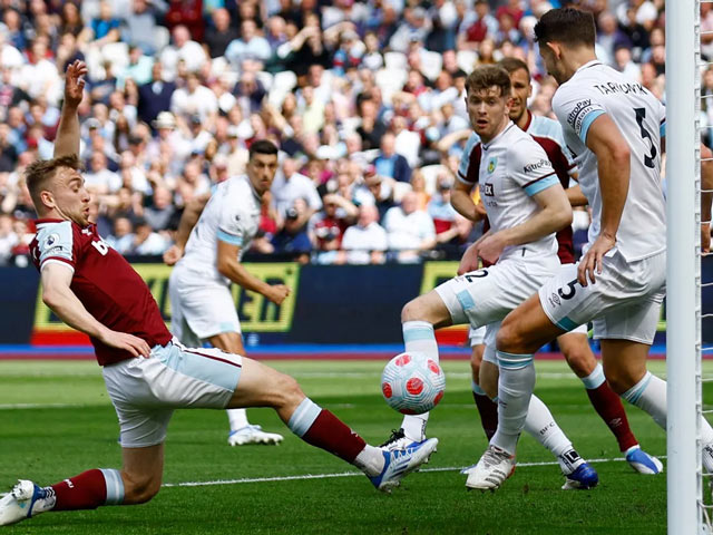 Trực tiếp bóng đá West Ham - Burnley: Đội khách mở tỉ số (Vòng 33 Ngoại hạng Anh)