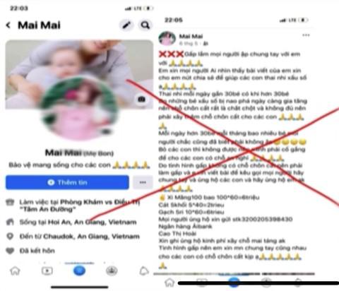 Tài khoản facebook Mai Mai dùng ảnh của người khác, mạo danh địa chỉ để quyên góp từ thiện