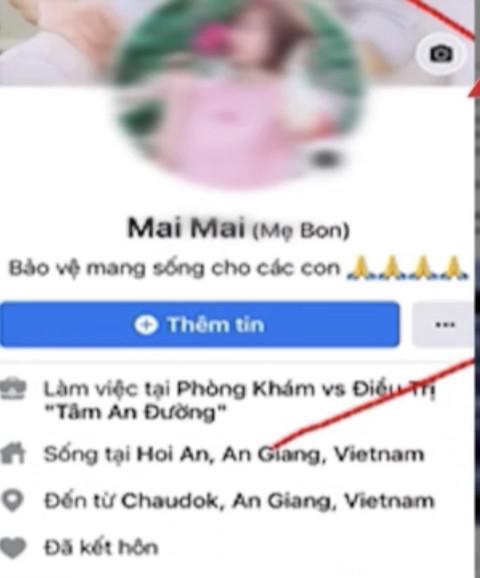 Trang facebook của đối tượng