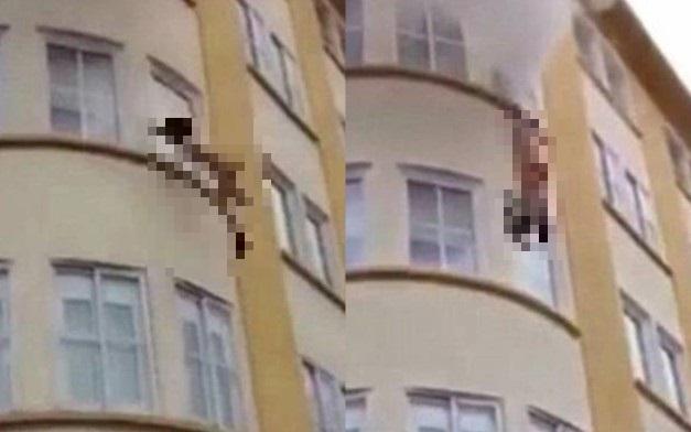Cô gái không kịp mặc quần áo, liều mình nhảy khỏi cửa sổ phòng tắm của căn hộ ở tầng 3.