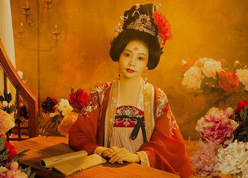 Hai chấm tròn bên khóe miệng là kiểu trang điểm thịnh hành của phụ nữ thời Đường. Ảnh minh họa.