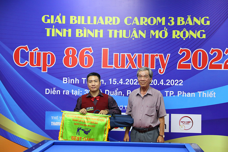 Cơ thủ Nguyễn Như Lê đoạt giải "Best Game"