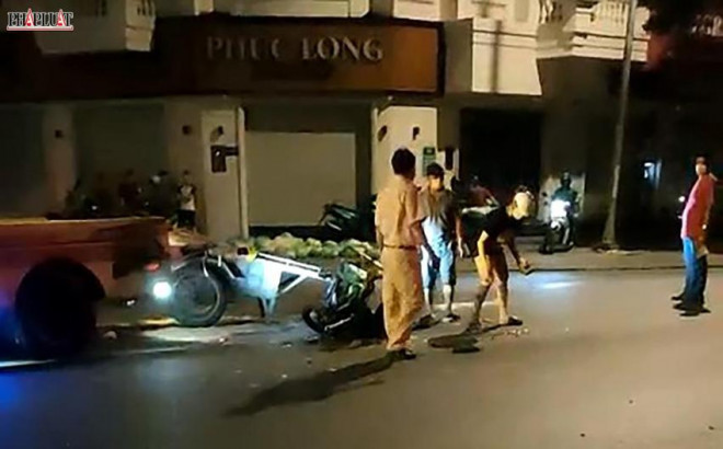 Vụ tai nạn xảy ra tại giao lộ trên đường Phan Văn Trị. Ảnh: HT