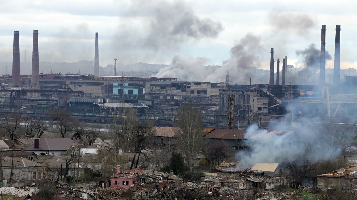 Khu vực nhà máy thép Azovstal ở thành phố Mariupol.