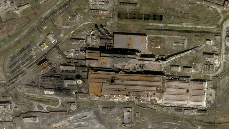Ảnh vệ&nbsp;tinh chụp nhà máy thép Azovstal ở Mariupol.