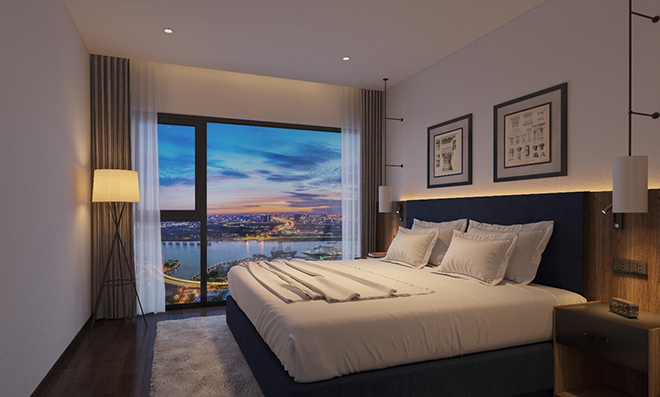 Căn hộ từ tầng 23 – 27, view thẳng ra sông Thương và ngắm được toàn cảnh thành phố