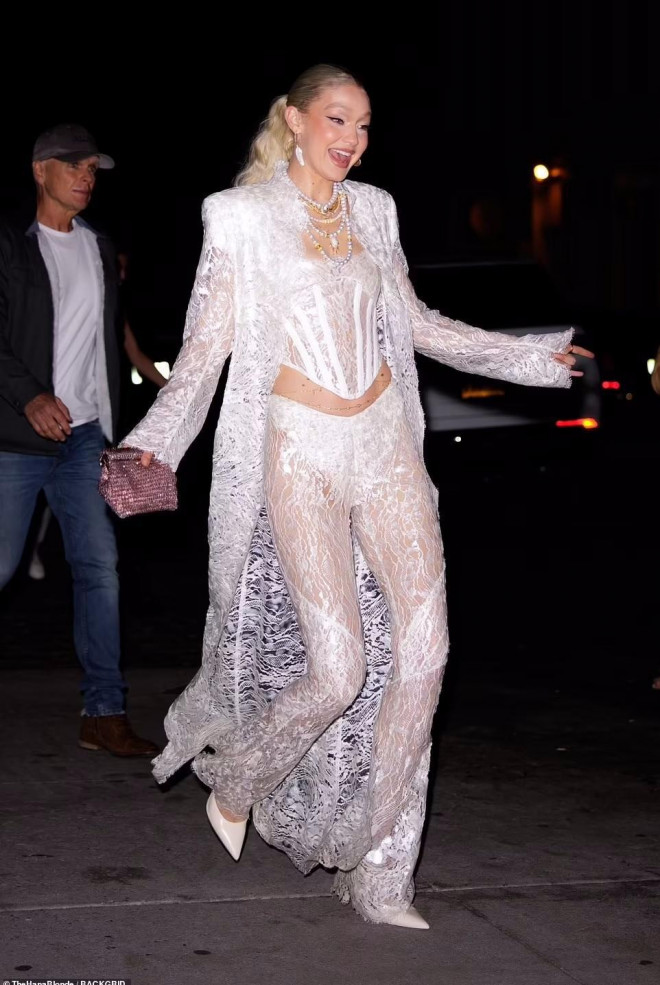 Gigi Hadid in see-through clothes showing off her long legs to celebrate her 27th birthday - 3