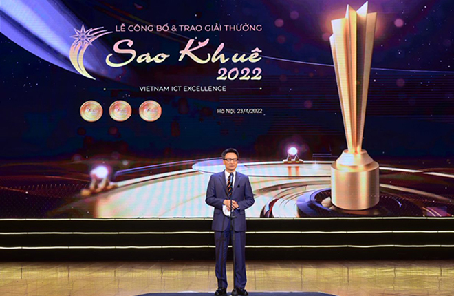 Ông Vũ Đức Đam, Phó thủ tướng chính phủ phát biểu tại giải Sao khuê 2022