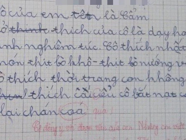 Giáo dục - du học - Bài văn nói xấu giáo viên "hết chỗ khen", toàn có sở thích dị: Cô giáo chỉ phê 1 câu ai cũng khen quá khéo léo!