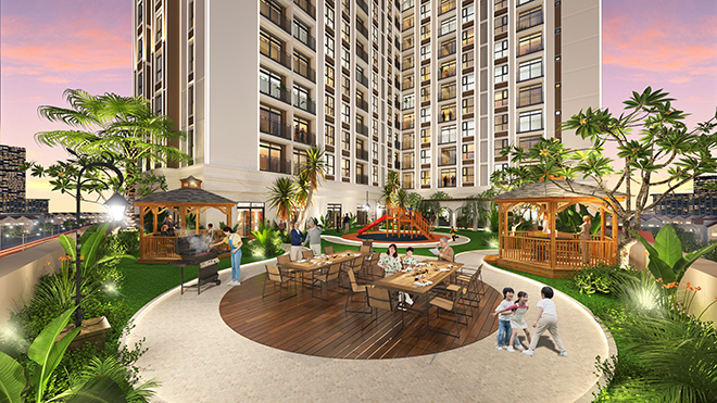 Khu tiện ích cộng đồng của Viva Plaza nằm trên tầng 3 khối đế với nhiều dịch vụ cao cấp mang đến cho cư dân những phút giây tận hưởng cuộc sống quý giá.