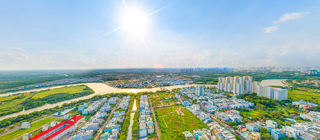 “View” nhìn thực tế của Viva Plaza về khu đô thị Phú Mỹ Hưng và khu đô thị Zeitgeist.