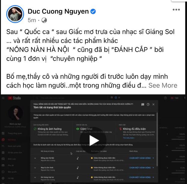 Nhạc sĩ Nguyễn Đức Cường bức xúc vì mất quyền sở hữu ca khúc &#39;Nồng nàn Hà Nội&#39; trên YouTube - 2
