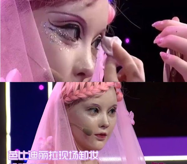 "Living doll"  Chinese-Russian hybrid received 14 billion for daring to remove makeup on television?  - 2