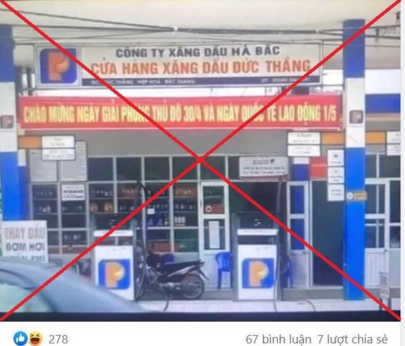 2 người đăng tải hình ảnh cũ này tại một cây xăng bị công an triệu tập - Ảnh: Công an tỉnh Bắc Giang
