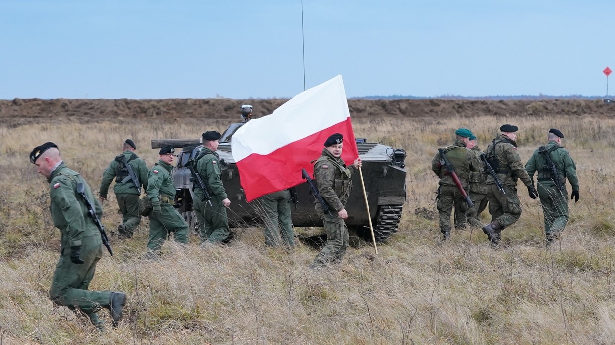 Binh sĩ Ba Lan tham gia một cuộc tập trận.