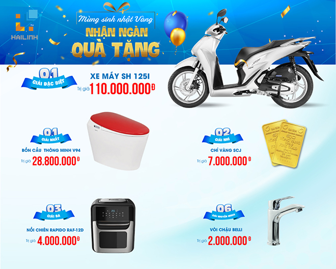Cơ hội trúng Xe sang và hàng trăm quà tặng hấp dẫn khi mua hàng tại Hải Linh