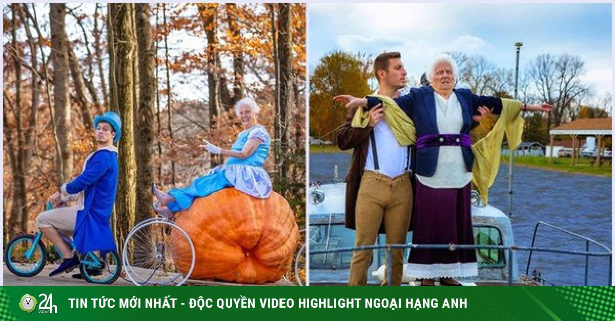 Humorous photos attract 2.6 million followers of 95-year-old grandmother and grandson-Young