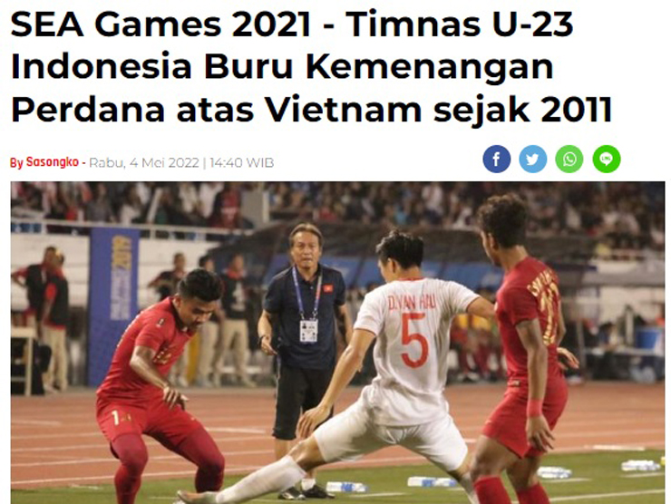 Tờ Bola Sport nhắc tới "dớp" 11 năm liên tiếp không thắng trước U23 Việt Nam của U23 Indonesia