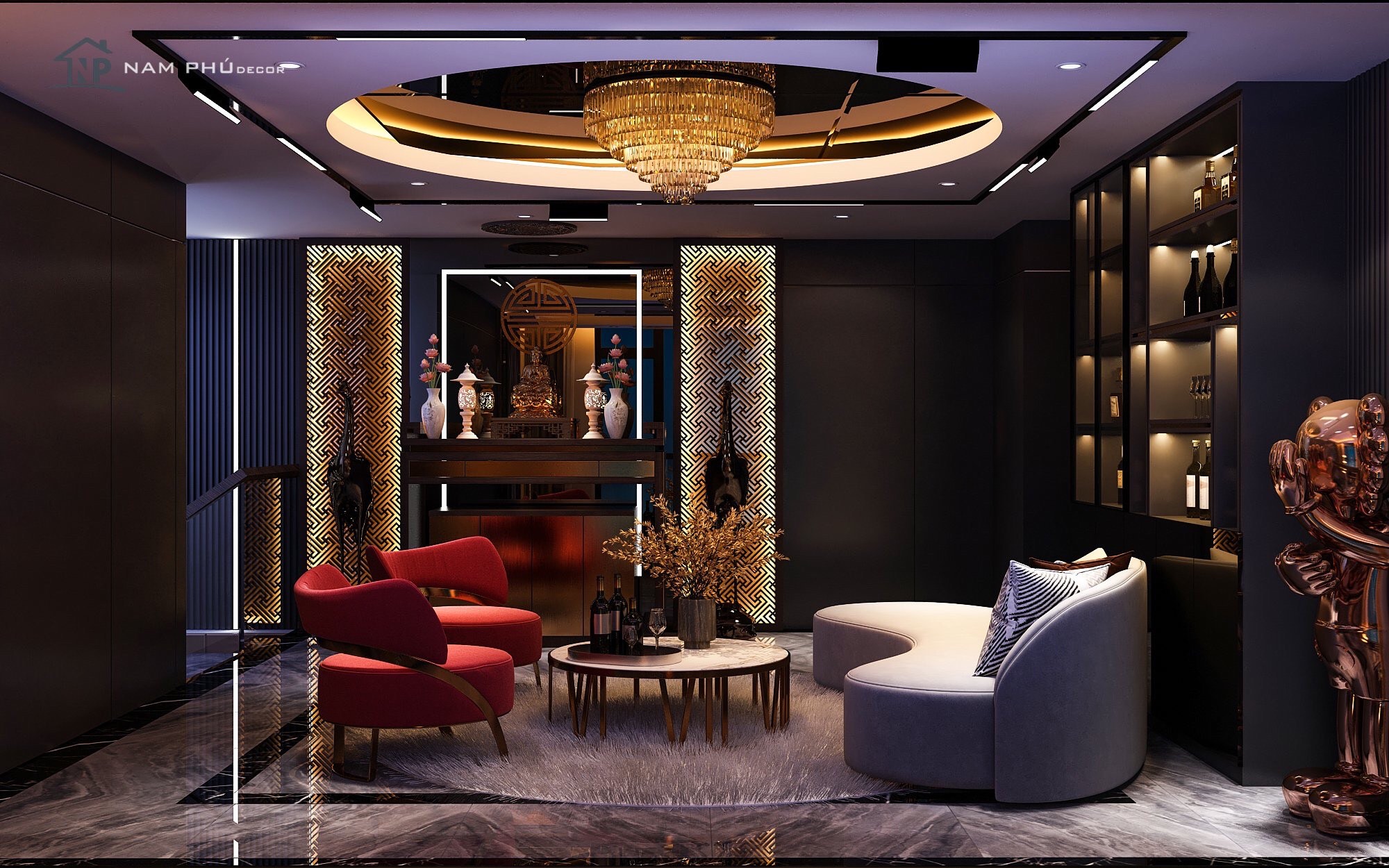 Nơi thờ tự mang phong cách tối giản, tao nhã của gia chủ&nbsp;