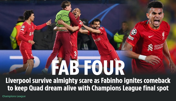 Liverpool sống sót sau nỗi sợ hãi: Báo Anh mơ &#34;ăn 4&#34;, báo TBN tiếc cho Villarreal - 1