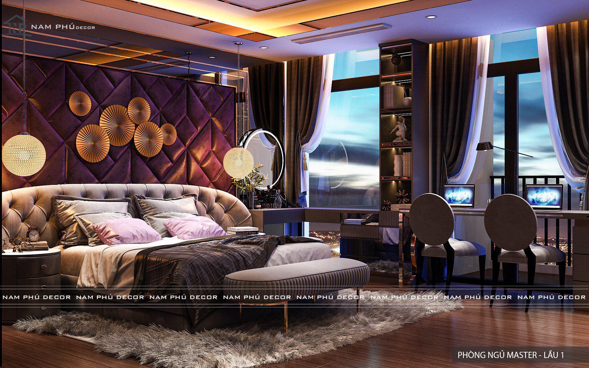 Phòng ngủ master – nơi nghỉ ngơi của gia chủ sau một ngày làm việc căng thẳng