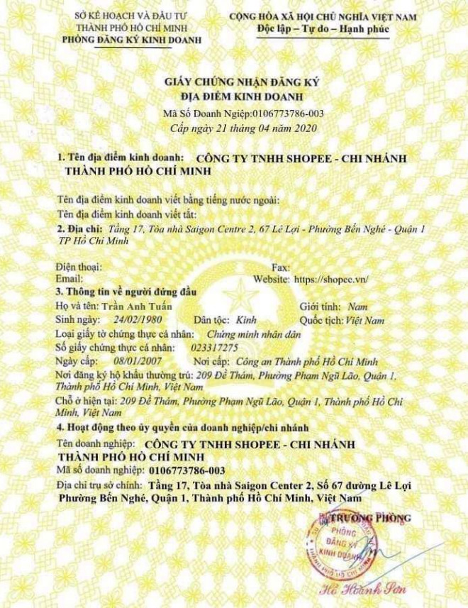 Giấy chứng nhận đăng ký doanh nghiệp giả