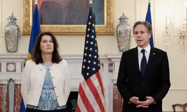 Ngoại trưởng Thụy Điển Ann Linde có cuộc gặp với người đồng cấp Mỹ Antony Blinken hôm 4/5 ở Mỹ. Ảnh: Reuters