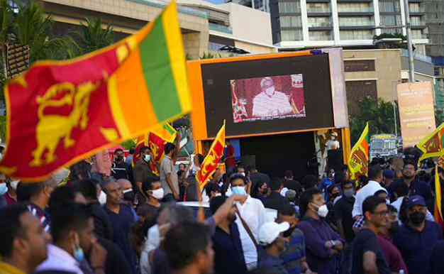 Làn sóng biểu tình ở Sri Lanka đã kéo dài nhiều tuần liên tiếp. (Ảnh: NDTV)