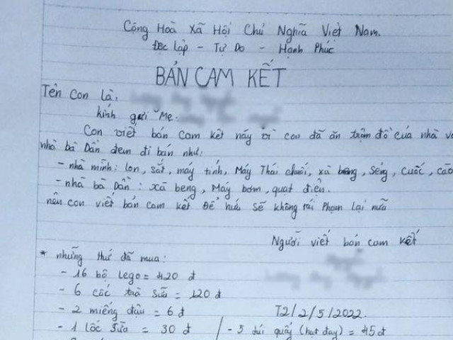 Bạn trẻ - Cuộc sống - Nam sinh trộm cắp vặt bị mẹ bắt viết bản kiểm điểm, xem xong ai cũng giật mình