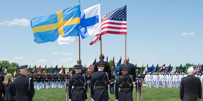 Bộ trưởng Quốc phòng Phần Lan và Thụy Điển tới Lầu Năm Góc vào tháng 5.2018.