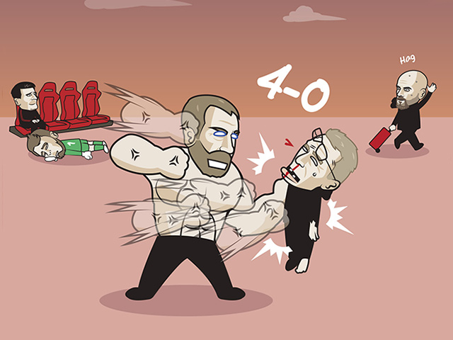 Tranh vui - Ảnh chế: MU bị "đấm không trượt phát nào", tan mộng dự cúp C1