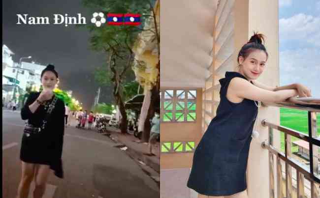 The identity of the Laotian female student attracted attention with a 15-second clip outside Thien Truong yard - 1