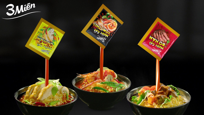 Gói nước cốt với nhiều hương vị mới lạ và là sự kết hợp độc đáo từ khẩu vị và món ăn đặc trưng của 3 miền đất nước