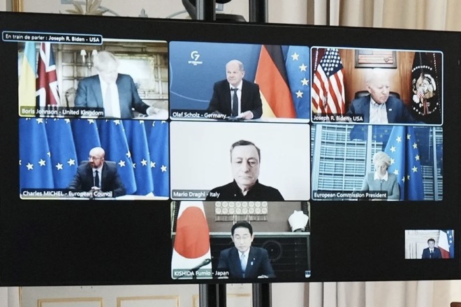 Các nhà lãnh đạo G7 họp trực tuyến&nbsp;ngày 8.5.