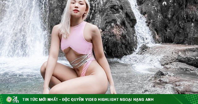 “Hot girl dancing sports in Vietnam” wearing a swimsuit with a belly cut, climbing passes and wading streams-Fashion