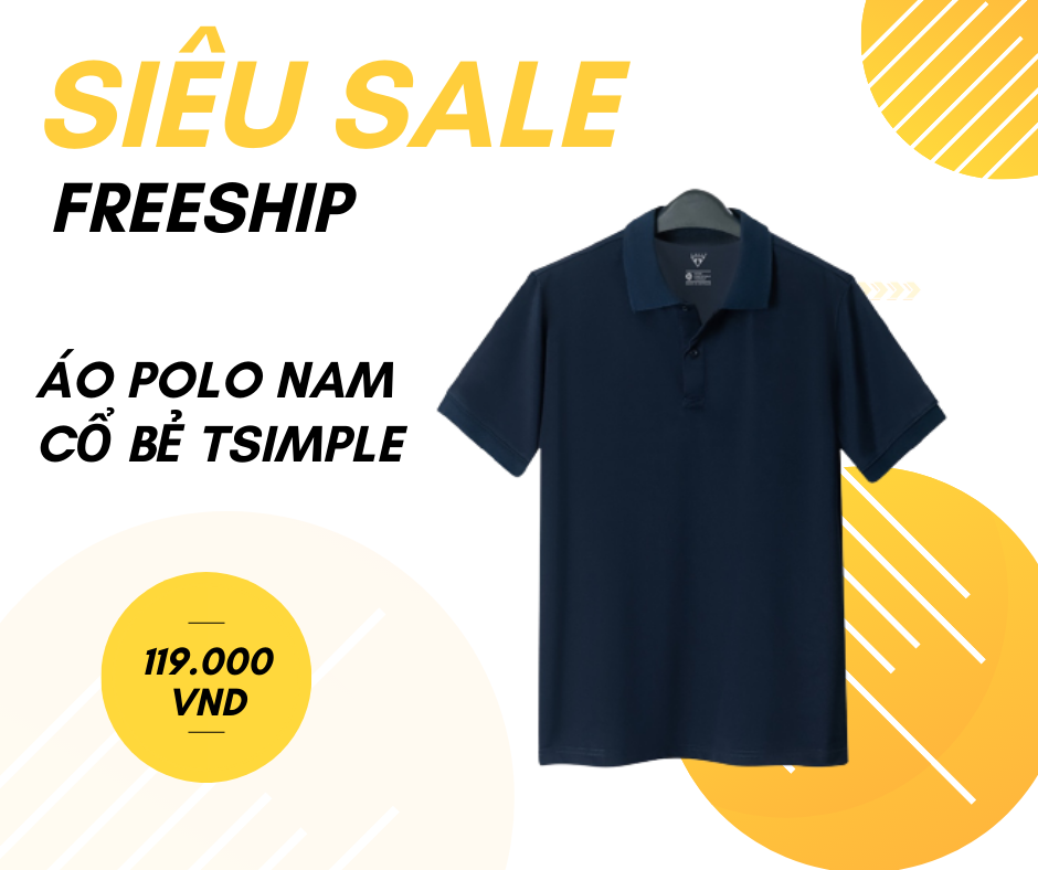 Mặc đẹp mỗi ngày với áo thun Polo nam cổ bẻ TSIMPLE, sản phẩm hiện đang có mức giá 119.000 đồng trên Shopee.