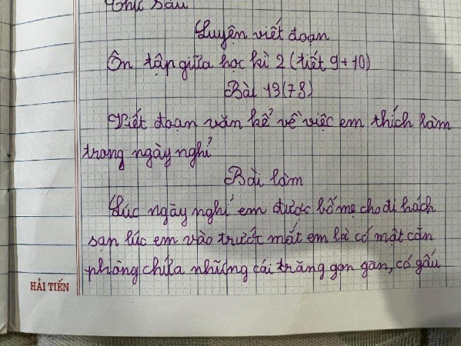 Bài văn kể về chuyến đi chơi của cô bé tiểu học khiến dân tình bật cười thích thú - 1