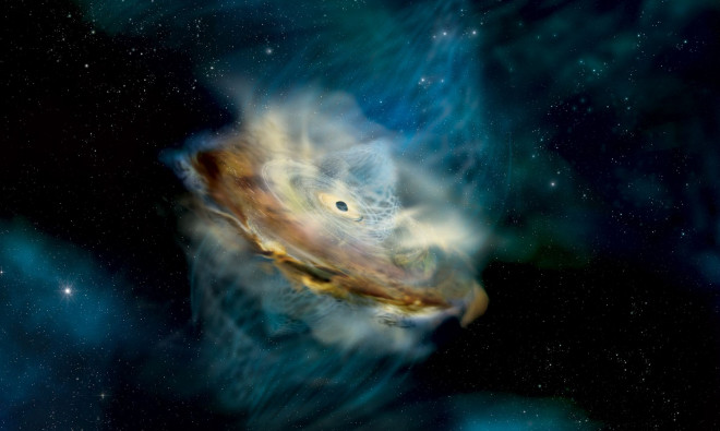 The universe "slant"  because the monster black hole suddenly turned upside down - 1