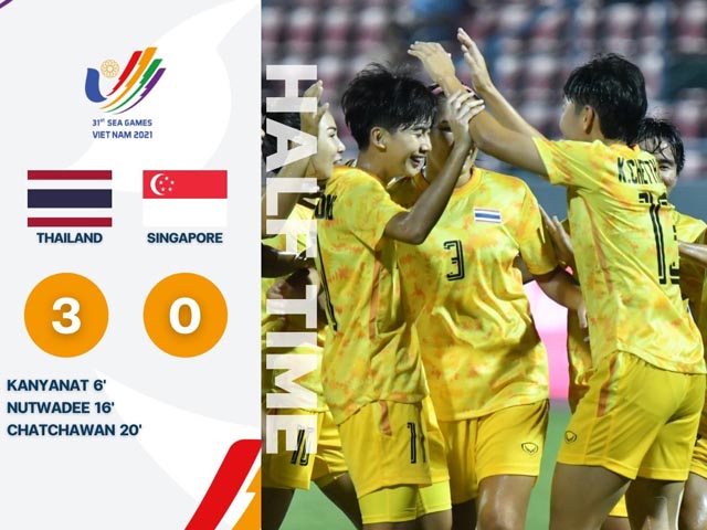 Video bóng đá ĐT nữ Thái Lan - ĐT nữ Singapore: Choáng váng phủ đầu, 3 bàn cách biệt (SEA Games 31)