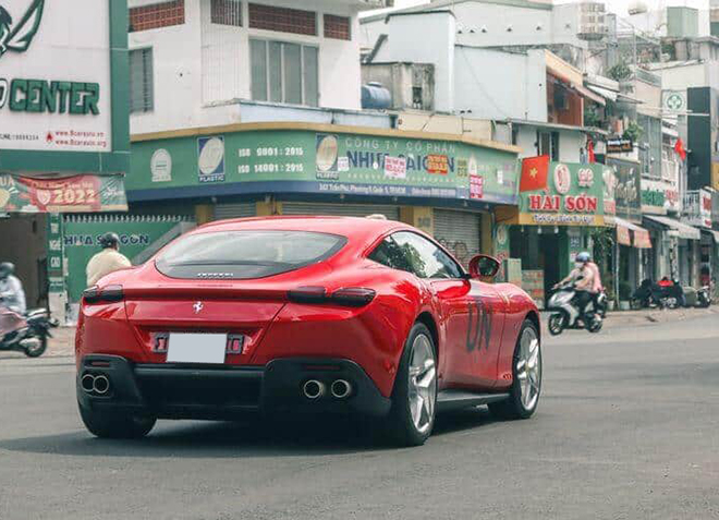 Mr. Dang Le Nguyen Vu personally drove the Ferrari Roma - 7 . supercar