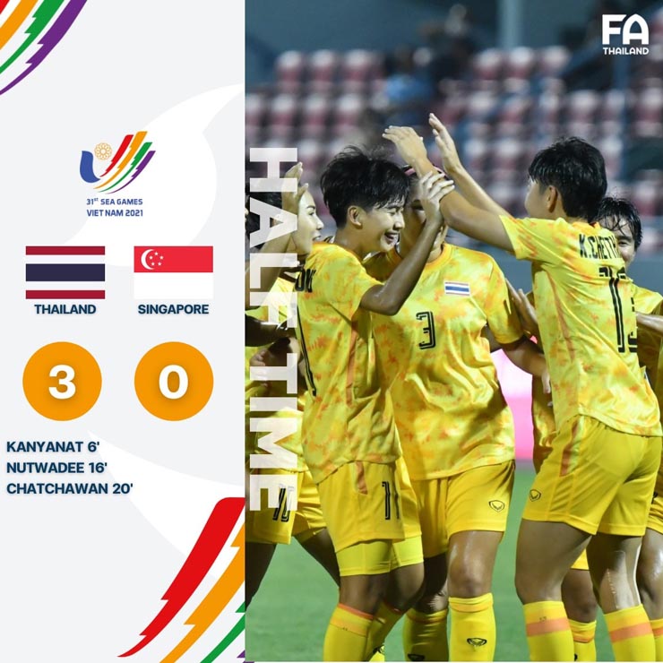 Video of Thailand women's football team - Singapore women's team: Stunned, 3 goals separate (SEA Games 31) - 1
