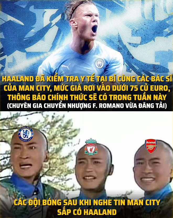 Khi các đội bóng Ngoại hạng Anh nghe tin Man City có được Haaland.