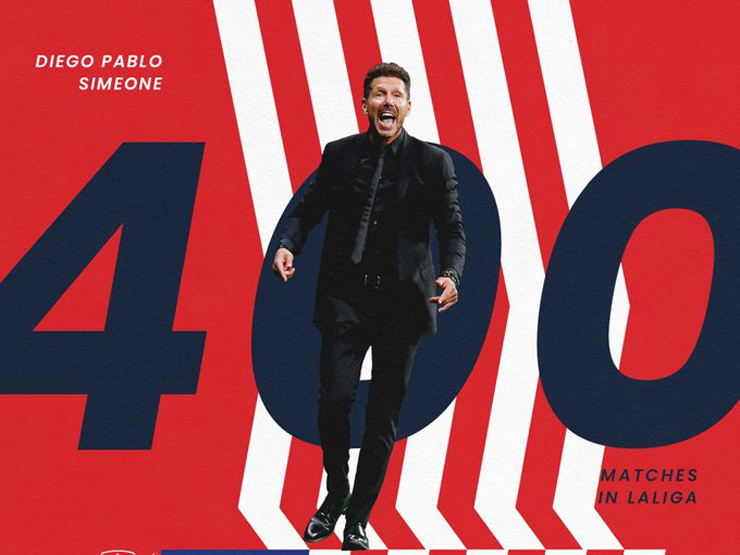 Simeone cán mốc 400 trận tại La Liga