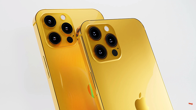 Concept&nbsp;iPhone 14 Pro màu vàng.