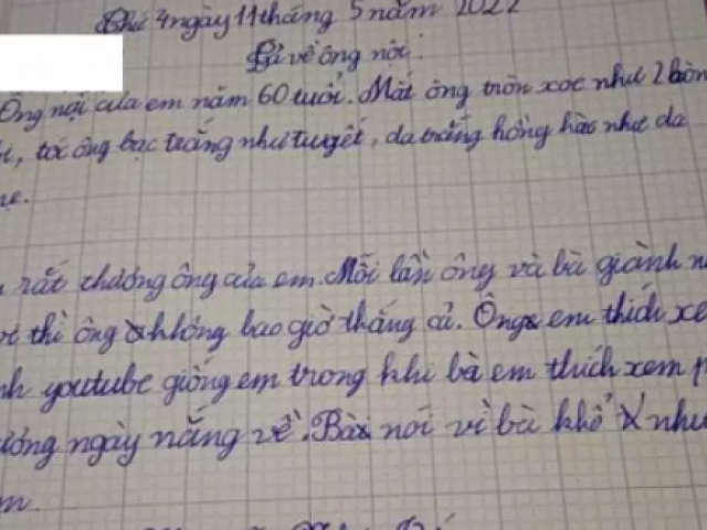 Bạn trẻ - Cuộc sống - Làm văn tả về ông nội, cậu bé lớp 2 vô tình để lộ "nóc nhà" của ông
